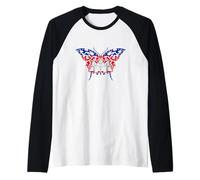 Cambodian Roots Cambodian Pride Butterfly Cambodia Flag Raglan Baseball Tee