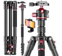 CAMBOFOTO 80“ DSLR-Camera-Tripod, Photography 360 Ball Head Professional Aluminum Tripod & Monopod with Carry Bag Compatible with Canon Nikon Binoculars Laser Telescope (Weight 3.35 Lbs, 15Lbs Load)