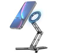 CAMBOFOTO Magnetic Phone Tripod Stand for iPhone, Aluminum Strong Magnetic Pocket Cell Phone Stand, Compatible with MagSafe & All Phones, for Travel, Vlogging, Photography (Gunmetal Gray)