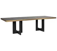 Cambon Dark Oak and Brass 14 Seater Dining Table