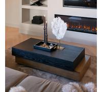 Cambon Dark Oak and Brass Layered Coffee Table