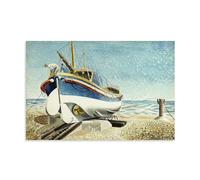 CaMbos Eric Ravilious Famous Painters' Works（Lifeboat at Aldeburgh） Printing Posters Home Decor Wall Art Hanging Picture Print Bedroom Decorative Paintings Room Aesthetic 08x12inch(20x30cm)
