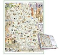 Cambridge 1000-Piece Jigsaw Puzzle by Tim Bulmer - Illustrated Map of Landmarks, Celebrities & Hidden Gems for Puzzle & History Lovers