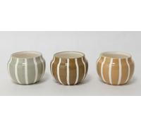 CAMBRIDGE BEE 3xCute Striped Ceramic plant pot planters - Decor flower pot 6cm diameter