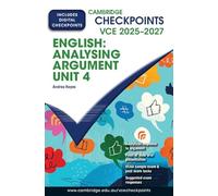 Cambridge Checkpoints VCE English: Analysing Argument Unit 4 2025-2027