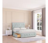 Cambridge Divan Bed Base 2 Drawers 12" Footboard & 26" Struts Headboard Sloomy Silver Small Double