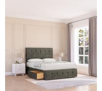 Cambridge Divan Bed Base 2 Drawers 12" Footboard & 26" Strutted Headboard Sloomy Light Grey Double
