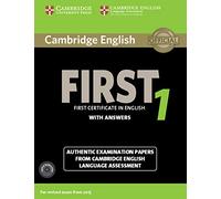 Cambridge English First 1 for Revised Exam from 2015 Student's Book Pack (Student's Book with Answers and Audio CDs (2)): Authentic Examination Papers from Cambridge English Language Assessment (FCE Practice Tests)