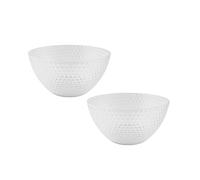 Cambridge Fete Set of 2 Plastic Serving Bowls - Large Reusable Salad Bowls, Clear Diamond Effect BPA-Free Plastic, Lightweight, Picnics, Camping, BBQ, Party, Outdoor/Indoor, Hot Tubs/Pools, 2 Pack