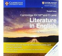 Cambridge IGCSE® and O Level Literature in English Cambridge Elevate Teacher’s Resource Access Card (Cambridge International IGCSE)