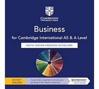 Cambridge International AS & A Level Business Digital Teacher's Resource Access Card