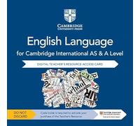 Cambridge International AS and A Level English Language Cambridge Elevate Teacher's Resource Access Card