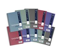 Cambridge Jotter A5 Notebook, Wirebound, 8 mm Lined with Margin, 100 Pages, Pack of 10 Assorted Notepads