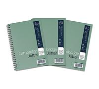 Cambridge Jotter A5 Notebook, Wirebound, 8 mm Lined with Margin, 200 Pages, 80GSM, Pack of 3 Notepads, Perforated Edges