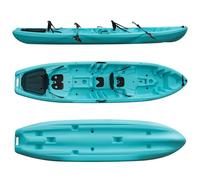 Cambridge Kayaks Nomad II Double Sit On Top Kayak Package with 2 Seats & Paddles - Stable Lightweight 2 Person Tandem Kayak for Lakes, Rivers & Calm Coastal Waters (Light Blue)