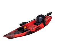 Cambridge Kayaks Quest Single 1 Plus 1 Sit-On-Top Kayak, 180kg Capacity, 208cm Leg Room, 5 Rod Holders, (Red/Black)