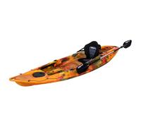 Cambridge Kayaks Quest Single 1 Plus 1 Sit-On-Top Kayak, 180kg Capacity, 208cm Leg Room, 5 Rod Holders, (Orange/Yellow)