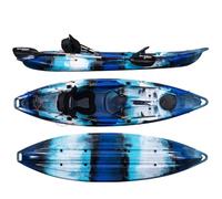 Cambridge Kayaks Quest Single 1 Plus 1 Sit-On-Top Kayak, 180kg Capacity, 208cm Leg Room, 5 Rod Holders, (Blue Camo)
