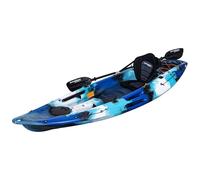 Cambridge Kayaks Quest Single 1 Plus 1 Sit-On-Top Kayak, 180kg Capacity, 208cm Leg Room, 5 Rod Holders, (Blue Camo)