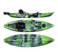 Cambridge Kayaks Quest Single 1 Plus 1 Sit-On-Top Kayak, 180kg Capacity, 208cm Leg Room, 5 Rod Holders, (Green/Black)