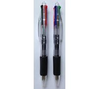 Cambridge Lifestyle 4 x Multicolour Retractable Ballpoint Pens with Grip, 4 Colours BLACK, GREEN, RED, BLUE. 4 in 1 Multi-Colour Ball Point Biro Pens, 0.7mm writing line