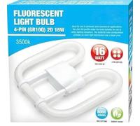 Cambridge Lifestyles ® 16w 2D Square 4-Pin GR10q Cap Standard White (3500k) Compact Fluorescent Lamp, 16 W