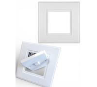 Cambridge Lifestyles ® Brilliant White Finger Plate for 1 Gang Socket Surround Single Light Switch Protection Cover Pack of 1 Prevents Marks Easy Clean Durable Paintable Single White