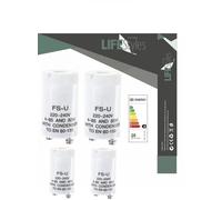 Cambridge Lifestyles ® FSU S10 Pack of 4 Fluorescent Tube Starter 4-65 Watt Max 85W Single Insertion Branded Build to Last (Anti-Disturbance Capacitor) S10 Pack of 4