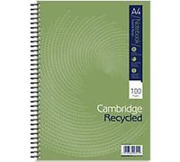 Cambridge Notebook A4 Ruled Spiral Bound Cardboard Hardback Green Perforated 100 Pages 50 Sheets Pack of 5