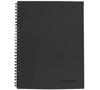 Cambridge Notebook, Business Notebook, 6-5/8" x 9-1/2”, 80 Sheets, Ruled, Meeting Notes, Flexible Cover, Wirebound, Gray (06982)