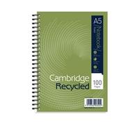 Cambridge Recycled A5 Wirebound Card Cover Notebook 100 Pages (Pack 5) 400020509