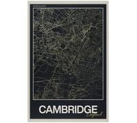 Cambridge Street Map Poster Print | England | Gold | A2