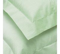 Cambridge STRIPPED 100% Egyptian cotton - Duvet cover set with Oxford Pillow cases (Green, Small Oxford 40 x 80 m)