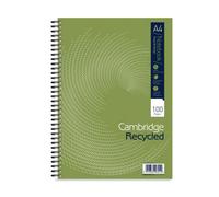 Cambridge Traditional Cambridge Recycled A4 100 Pages Card Cover Wirebound Notebook - Pack Of 5,black