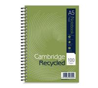 Cambridge Traditional Cambridge Recycled A5 100 Pages Card Cover Wirebound Notebook - Pack Of 5