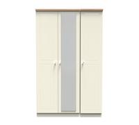 Cambridge Triple Mirror Wardrobe (Ready Assembled) Ready Assembled 2 U Cream One Size