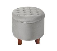Essential Living Cambridge Tufted Round Storage Ottoman - Dove Grey, Grey