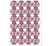 Cambridge Union Jack Circular Matt Paper Stickers A4 Sheet of 24 (Each Sticker is 45mm Diameter)