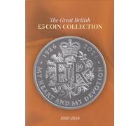 Cambridgeshire Coins 2020 UK £5 Five Pounds Coin Hunt Album Folder Collectors 35 Coin Slot Queen Elizabeth II 1990-2020 Xmas Birthday Gift (Orange)