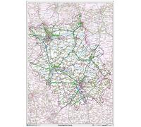 Cambridgeshire County Map-Plastic Coated