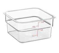 Cambro 2SFSCW135 Food Storage Container, 2 Quart, 7-1/4" x 7-1/4" x 3-7/8", Polycarbonate