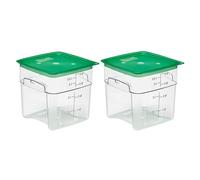 Cambro 4Qt Food Storage Containers with Green Lid - Set of 2 in Clear FreshPro Series, Pantry Organization, Baking Ingredients and Sous Vide