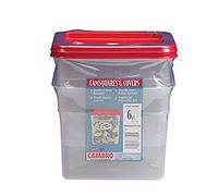 Cambro 6 Quart Translucent Square Food Storage Containers and Covers, 2 pack
