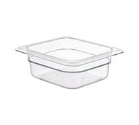 Cambro 62CW 1.1 qt Capacity, 6-15/16" Length x 6-3/8" Width x 2-1/2" Depth, Camwear Clear Polycarbonate Sixth Size Food Pan