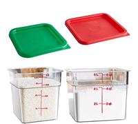 Cambro Camwear 4 Qt & 6 Qt Clear Polycarbonate Square Storage w/Lids Bundle Food Container NSF Home Kitchen Restaurant Catering Bread Making Proofing 2 Piece Organization Set