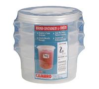Cambro RFS2PPSW3190 2-Quart Round Food-Storage Container with Lid, Set of 3 by Cambro