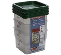 Cambro Set of 3 Square Food Storage Containers with Lids, 2 Quart