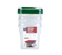 Cambro Set of 3 Square Food Storage Containers with Lids, 4 Quart