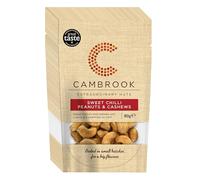 Cambrook - Baked Sweet Chilli Peanuts & Cashews, 80g Bags, Pack of 12