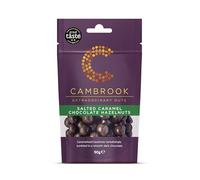 Cambrook Salted Caramel Dark Chocolate Hazelnuts, 90g Bag
